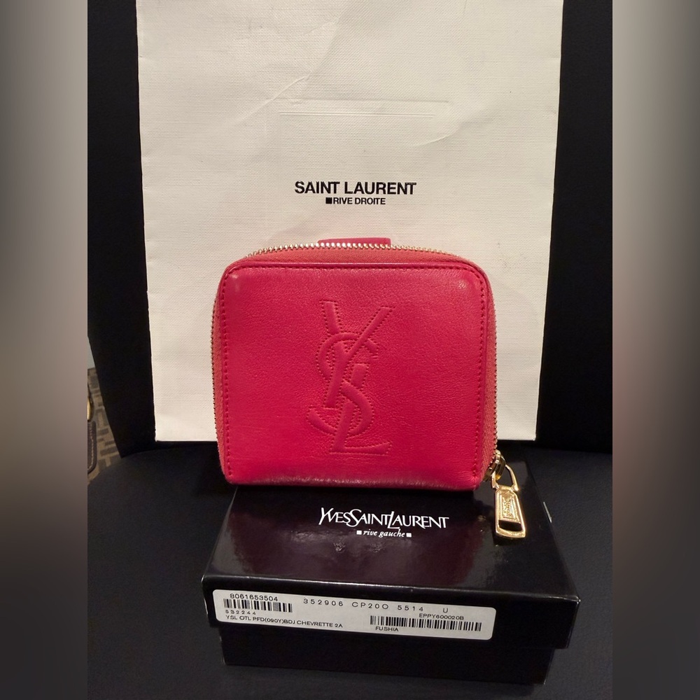 Yves Saint Laurent Fuchsia Leather Wallet
